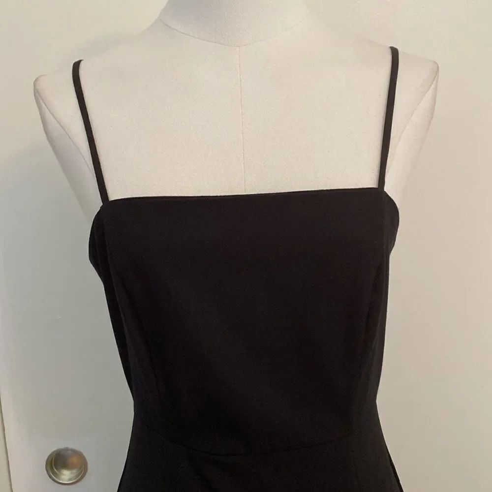 Zara Black Lightweight Midi Dress with Thigh Split Size Small - Picture 5 of 14